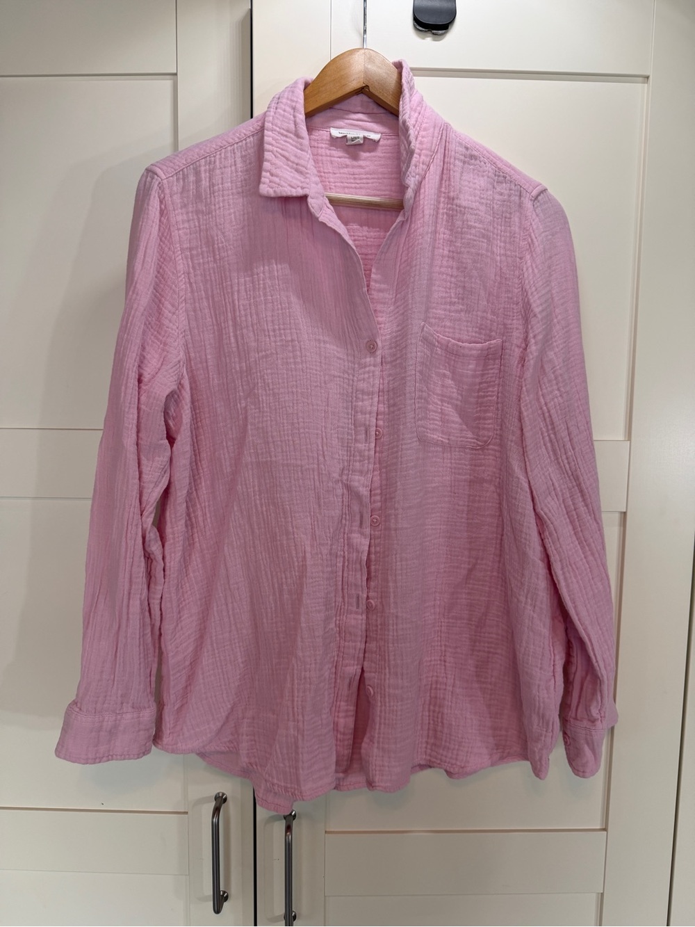beachlunchlounge Soft Pink Gauze Button Shirt B11
